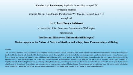 Wykłady Prof. Geoffreya Ashtona z University of San Francisco, Department of Philosophy