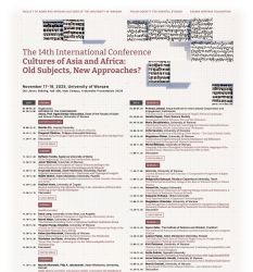 The 14th International Conference Cultures of Asia and Africa: Old Subjects, New Approaches?