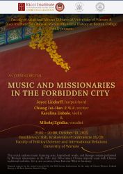 Music and Missionaries in the Forbidden CityConcert of early modern music at the University of Warsaw